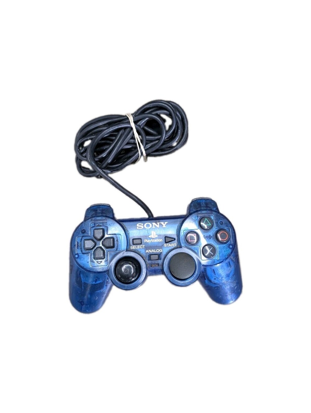 Sony PlayStation PS1 PS2 Dual Shock Controller Blue SCPH-1200 OEM Tested Working